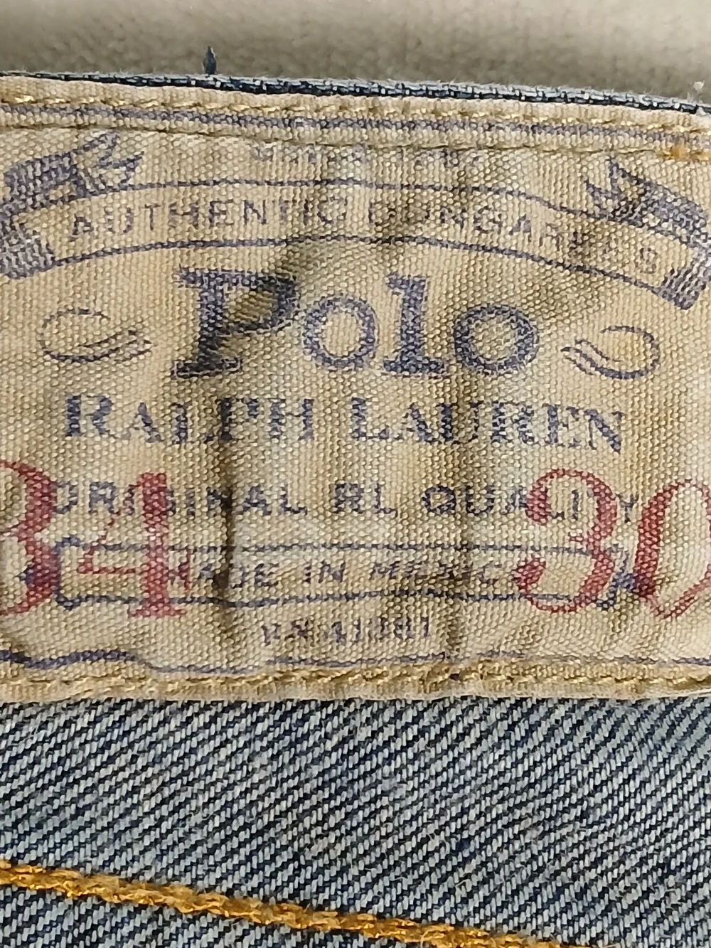 Polo Ralph Lauren Bootcut Jeans 34x30 Men's Whiskering Honeycomb Fading